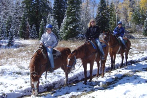 Matthew, me and Beth on our faithful steeds