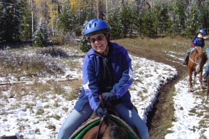 Beth's horse's name was either Mare or Mayor. She tripped once and Beth almost fell off--but she held on!!