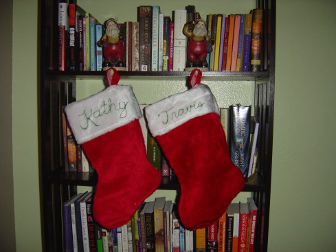 Our stockings that I decorated.