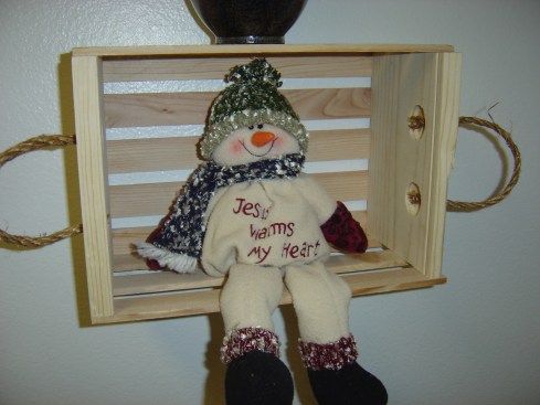 Snowman was a Christmas present from Travis' mom