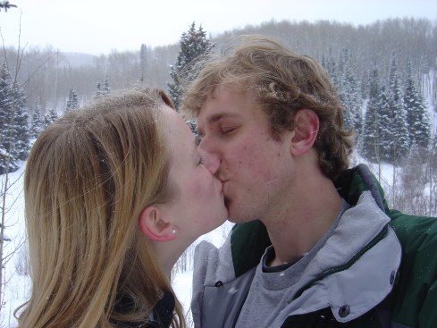 Why not steal a kiss in the snow?
